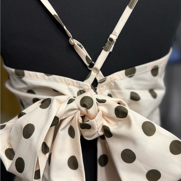 Commense Polka Dot Spaghetti Strap tie back Top - Picture 5 of 8